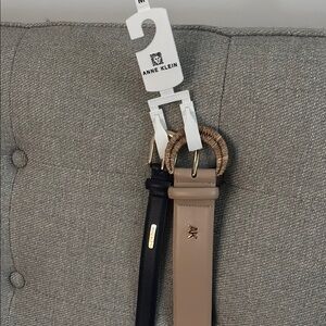 Anne Klein navy and Tan Belts